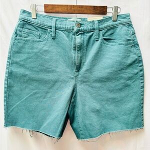 Women's Green Denim Shorts